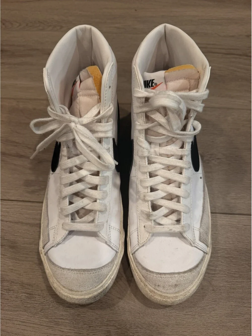 Nike Blazer '77 Vintage Mid High Top White/Black Leather LaceUp BQ6806-100 Sz 10